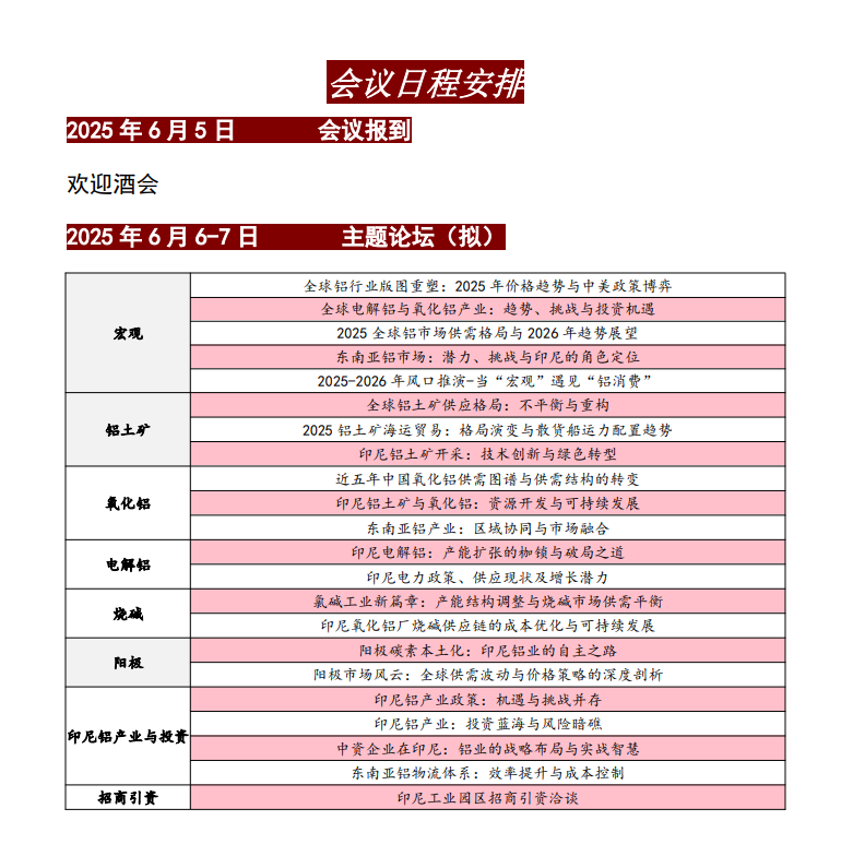 会议日程